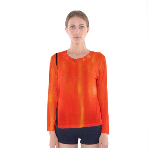 Abstract Orange Women s Long Sleeve Tee by Modern2018