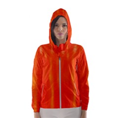 Abstract Orange Hooded Wind Breaker (women)