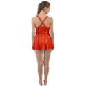 Abstract Orange Ruffle Top Dress Swimsuit View2