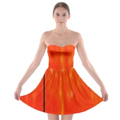 Abstract Orange Strapless Bra Top Dress by Modern2018