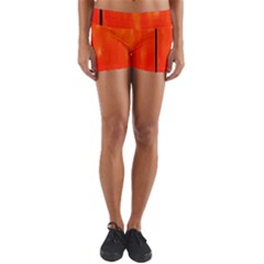 Abstract Orange Yoga Shorts by Modern2018