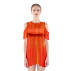 Abstract Orange Shoulder Cutout One Piece by Modern2018