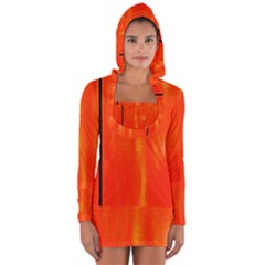 Abstract Orange Long Sleeve Hooded T-shirt by Modern2018