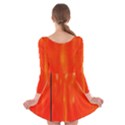 Abstract Orange Long Sleeve Velvet Skater Dress View2