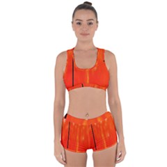 Abstract Orange Racerback Boyleg Bikini Set by Modern2018