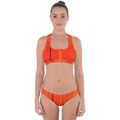 Abstract Orange Cross Back Hipster Bikini Set by Modern2018