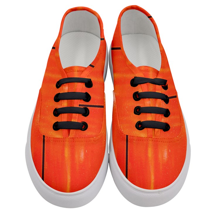 Abstract Orange Women s Classic Low Top Sneakers