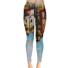 Architecture Art Blue Leggings  by Modern2018