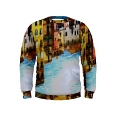 Architecture Art Blue Kids  Sweatshirt by Modern2018