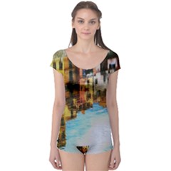 Architecture Art Blue Boyleg Leotard  by Modern2018