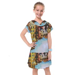 Architecture Art Blue Kids  Drop Waist Dress by Modern2018