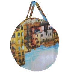 Architecture Art Blue Giant Round Zipper Tote by Modern2018