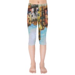 Architecture Art Blue Kids  Capri Leggings  by Modern2018