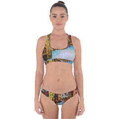 Architecture Art Blue Cross Back Hipster Bikini Set by Modern2018