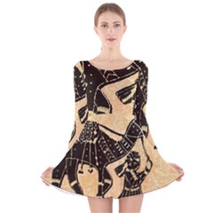 Antique Apparel Art Long Sleeve Velvet Skater Dress