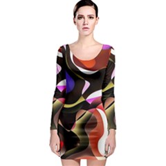 Abstract Full Colour Background Long Sleeve Bodycon Dress by Modern2018