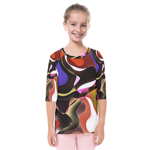 Abstract Full Colour Background Kids  Quarter Sleeve Raglan Tee by Modern2018