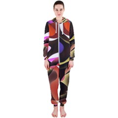 Abstract Full Colour Background Hooded Jumpsuit (ladies)  by Modern2018