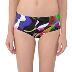 Abstract Full Colour Background Mid-waist Bikini Bottoms by Modern2018