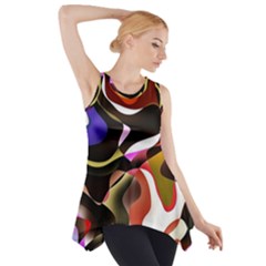 Abstract Full Colour Background Side Drop Tank Tunic by Modern2018