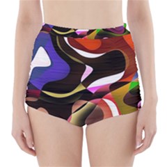 Abstract Full Colour Background High-waisted Bikini Bottoms by Modern2018