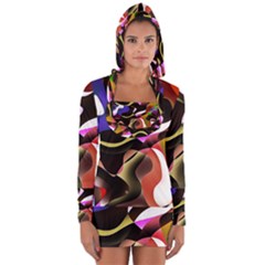 Abstract Full Colour Background Long Sleeve Hooded T-shirt by Modern2018