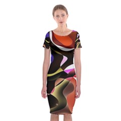 Abstract Full Colour Background Classic Short Sleeve Midi Dress by Modern2018