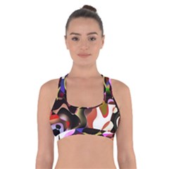 Abstract Full Colour Background Cross Back Sports Bra by Modern2018