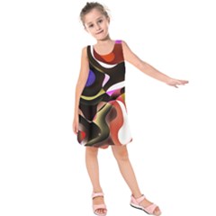 Abstract Full Colour Background Kids  Sleeveless Dress by Modern2018