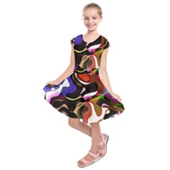 Abstract Full Colour Background Kids  Short Sleeve Dress by Modern2018