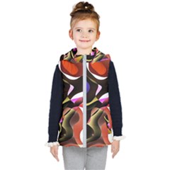 Abstract Full Colour Background Kid s Hooded Puffer Vest