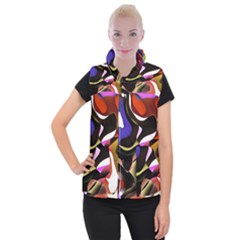 Abstract Full Colour Background Women s Button Up Vest