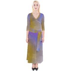 Abstract Smooth Background Quarter Sleeve Wrap Maxi Dress by Modern2018