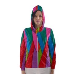 Abstract Background Colrful Hooded Wind Breaker (women)