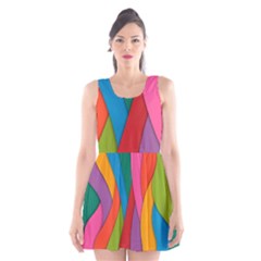 Abstract Background Colrful Scoop Neck Skater Dress by Modern2018