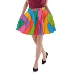 Abstract Background Colrful A-line Pocket Skirt by Modern2018