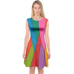 Abstract Background Colrful Capsleeve Midi Dress by Modern2018