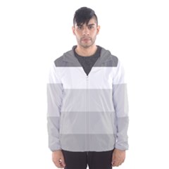 Elegant Shades Of Gray Stripes Pattern Striped Hooded Wind Breaker (men)