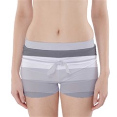 Elegant Shades Of Gray Stripes Pattern Striped Boyleg Bikini Wrap Bottoms by yoursparklingshop