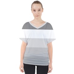 Elegant Shades Of Gray Stripes Pattern Striped V-neck Dolman Drape Top by yoursparklingshop