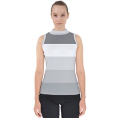 Elegant Shades Of Gray Stripes Pattern Striped Shell Top by yoursparklingshop