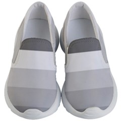 Elegant Shades Of Gray Stripes Pattern Striped Kid s Lightweight Slip Ons by yoursparklingshop