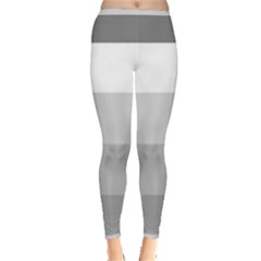 Elegant Shades Of Gray Stripes Pattern Striped Inside Out Leggings by yoursparklingshop