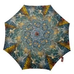 Colorful Abstract Texture  Hook Handle Umbrellas (large) by dflcprints