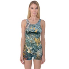 Colorful Abstract Texture  One Piece Boyleg Swimsuit by dflcprints