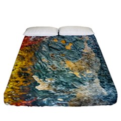 Colorful Abstract Texture  Fitted Sheet (california King Size) by dflcprints