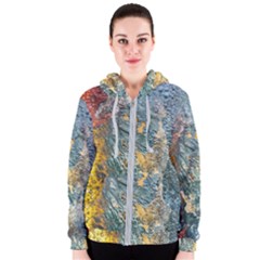 Colorful Abstract Texture  Women s Zipper Hoodie by dflcprints