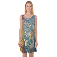 Colorful Abstract Texture  Sleeveless Satin Nightdress by dflcprints