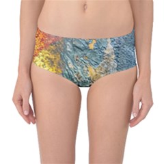 Colorful Abstract Texture  Mid-waist Bikini Bottoms by dflcprints