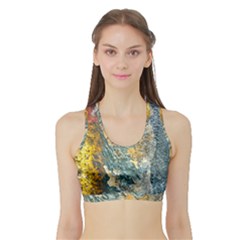 Colorful Abstract Texture  Sports Bra With Border by dflcprints